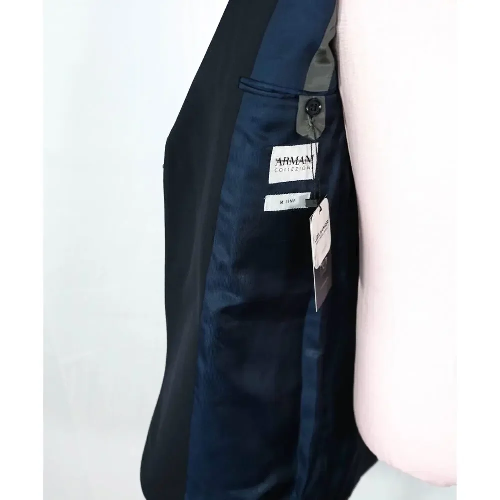 ARMANI COLLEZIONI - Navy Blue Wool Blazer - 38R